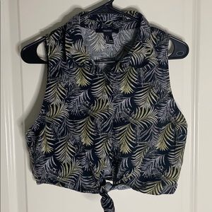 Crop top sleeveless palm tree top